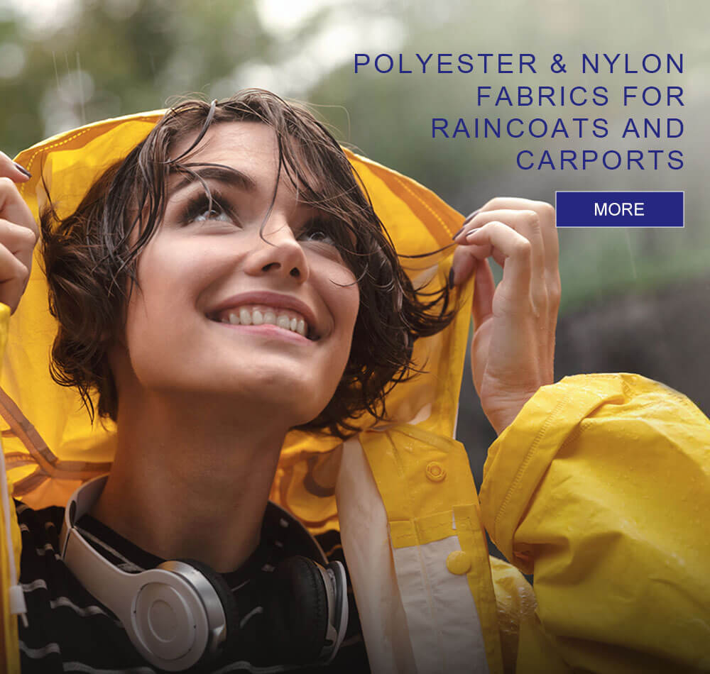 Polyester & Nylon Fabric for Raincoats and Carports